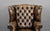 Antique Hand-Dyed Leather Wing Back Armchair, 1920 For Sale - Image 3 of 10