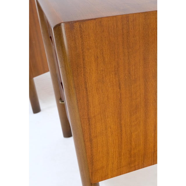Wood Pair Swedish Walnut Birch Int Block Front Door End Side Tables Night Stands Mint For Sale - Image 7 of 13