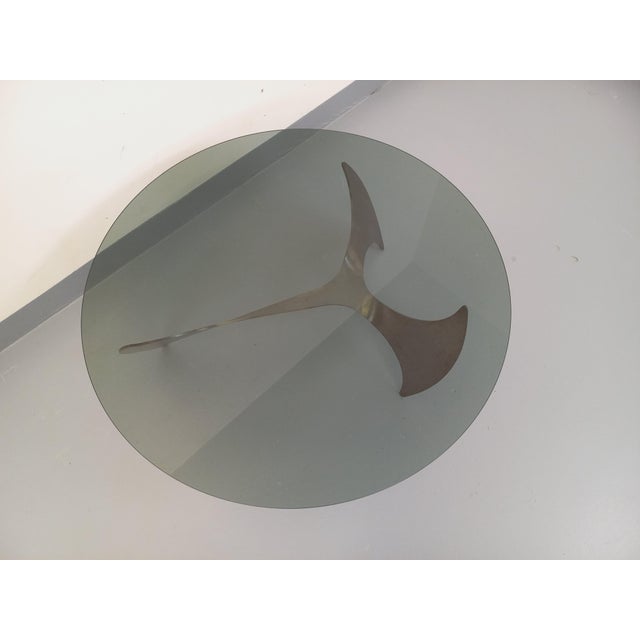Vintage Propeller Coffee Table in Steel and Smoked Glass by Knut Hesterberg, 1960s For Sale - Image 6 of 15