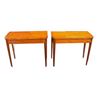 Circa 1790 English George III Pair of Satinwood Games Tables For Sale