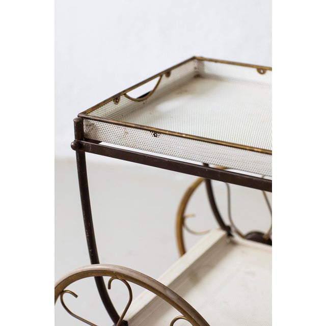 Metal Mid-Century Sculptural Bar Trolley by Josef Frank, 1960s For Sale - Image 7 of 9
