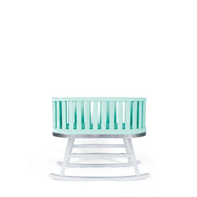 Not Yet Made - Made To Order Mint Velvet Green Prince Santi Rocking Cradle by Royal Stranger For Sale - Image 5 of 18