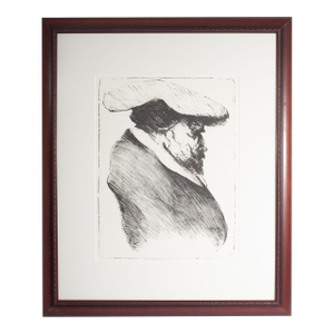 1960s Stone Lithograph Portrait by James L. Bruch