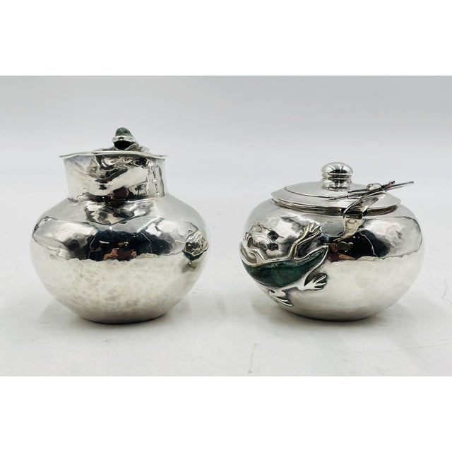 1980s 1980s Malachite Lizard Creamer & Sugar Set by Emilia Castillo for Los Castillo, Mexico For Sale - Image 5 of 18