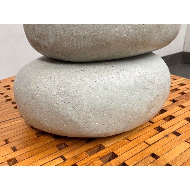 Indonesian Stacking Faux Stone Table Lamp For Sale - Image 9 of 12