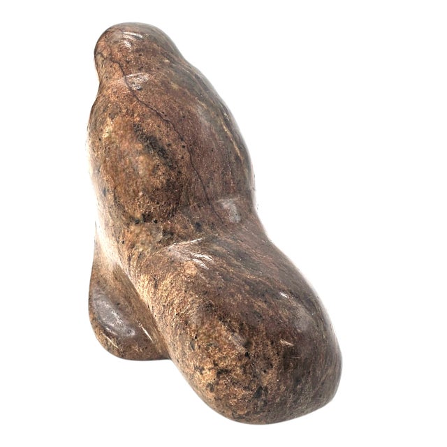 Inuit Hand-Carved Granite Seal Sculpture – Signed Eskimo Folk Art From Alaska For Sale - Image 9 of 12