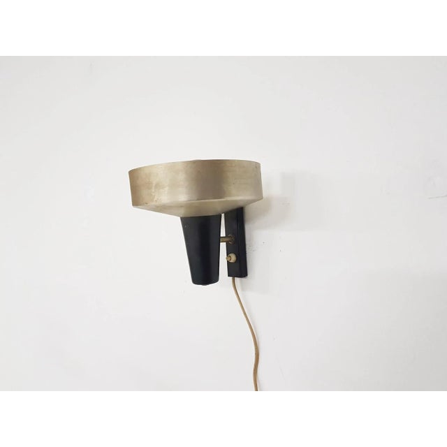 1950s Silver and Black Wall Light from Hala Zeist, 1950s For Sale - Image 5 of 5