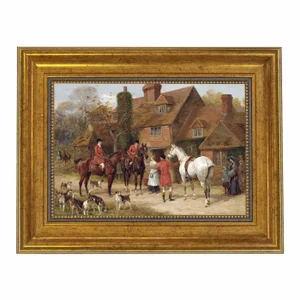 The Stirrup Cup by Heywood Hardy Framed Print on Canvas, Antiqued Gold Frame