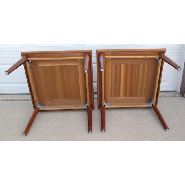 Mid 20th Century Set of 2 Brdr Furbo Teak Tile Side End Tables Danish Modern Denmark For Sale - Image 11 of 12