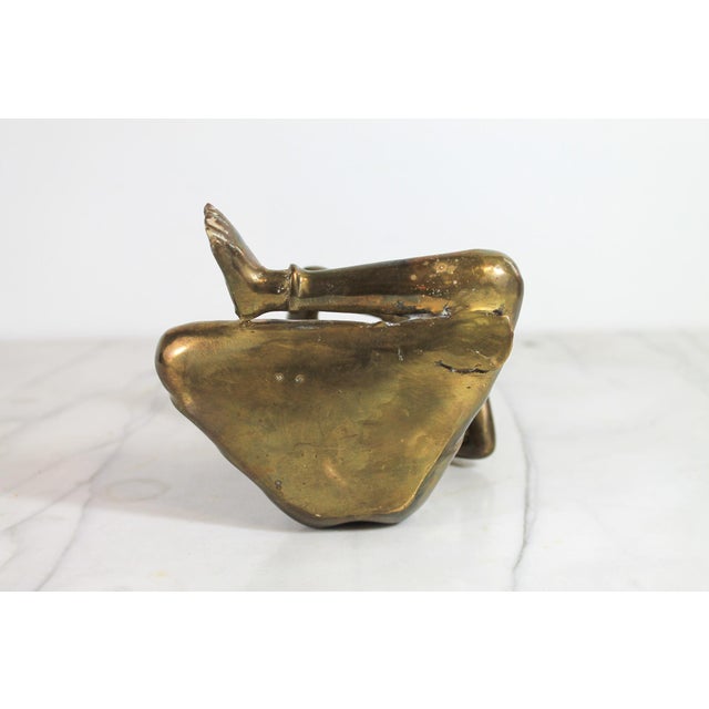 Vintage Solid Brass Thai Musician Snake Charmer Figurine For Sale - Image 10 of 10