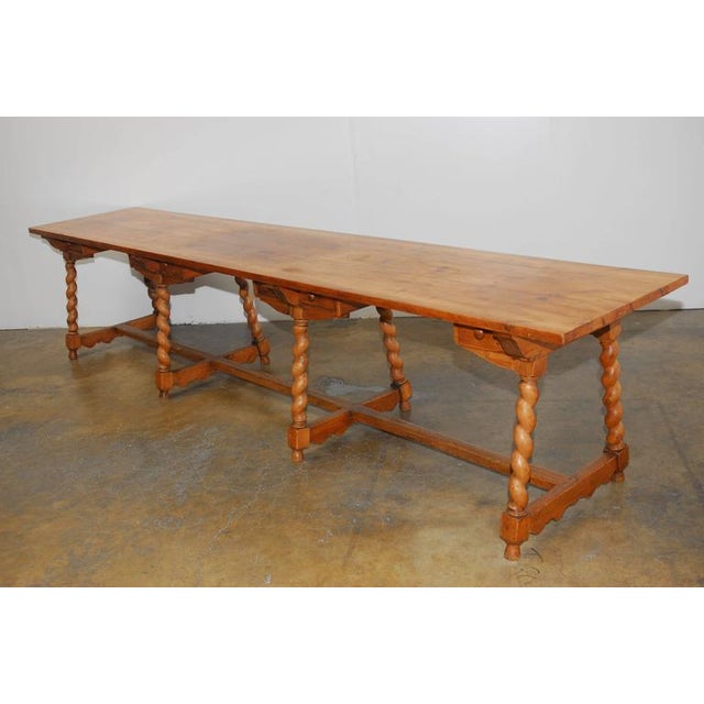 19th Century French Pine Refectory Drapers Table | Chairish