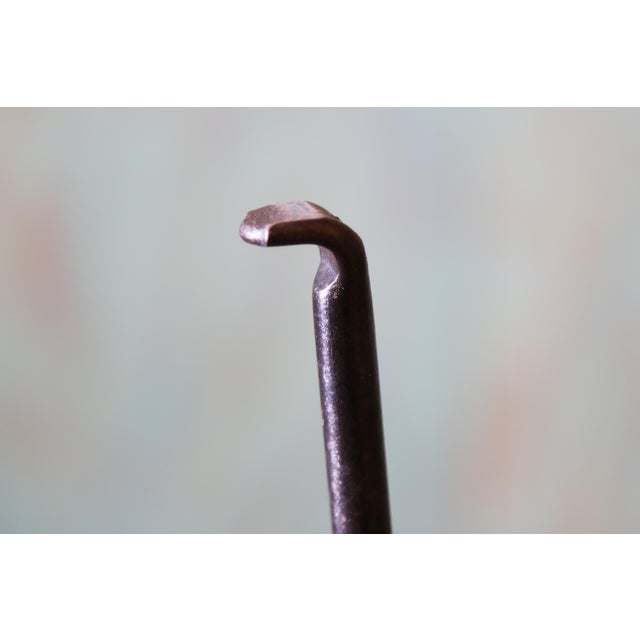 A Set of 4 1940's Swift and Monell Woven Leather and Iron Stools Mid Century Modern For Sale - Image 12 of 17