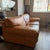 Stunning vintage Roche Bobois three-seater sofa in rich cognac natural leather, manufactured by Tre Erre S.p.A. in Forlì,...