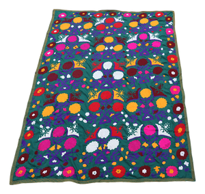Vintage Hand-Embroidered Suzani Wall Hanging, Uzbekistan, 1920s