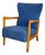 Blue Upholstered Beechwood Lounge Chair Danish Mid-Century Modern 1960s For Sale