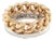Mid 20th Century Pomellato Milano 18k Two Tone Gold Chain Style Double Stack Band Ring Size 5 For Sale