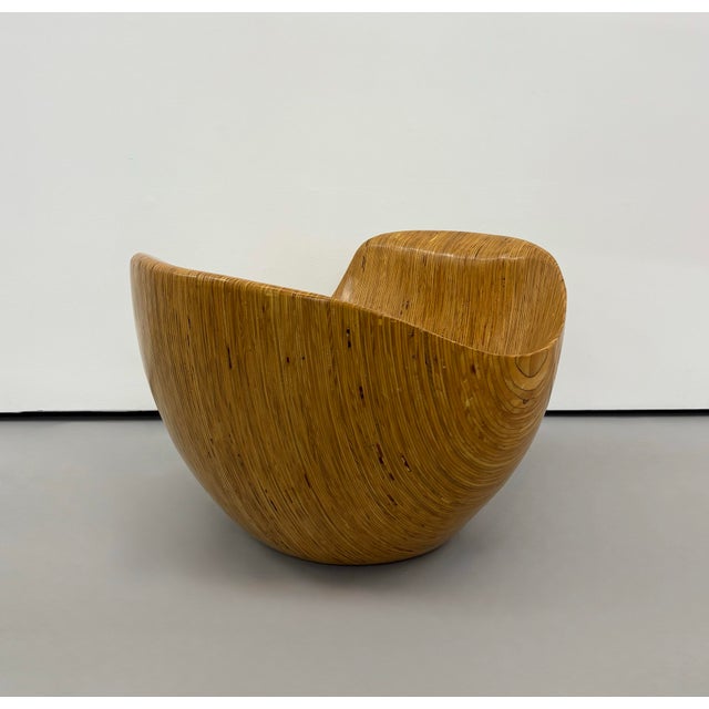 Wood Late 20th Century Contemporary Sculptural Carved Wood Chair For Sale - Image 7 of 7