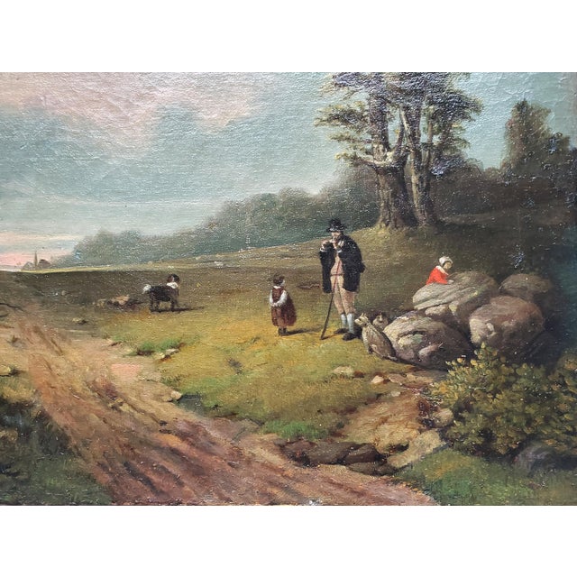 Rustic European Original Mid 19th Century English Landscape Painting - Unsigned For Sale - Image 3 of 5