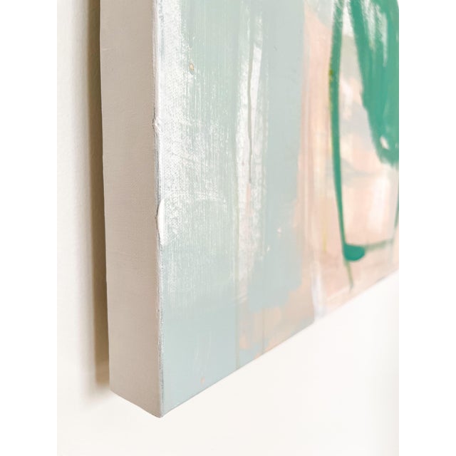 Abstract "Faded Tulips" Contemporary Original Modern Abstract Mixed-Media Painting by Genevieve Allen For Sale - Image 3 of 4