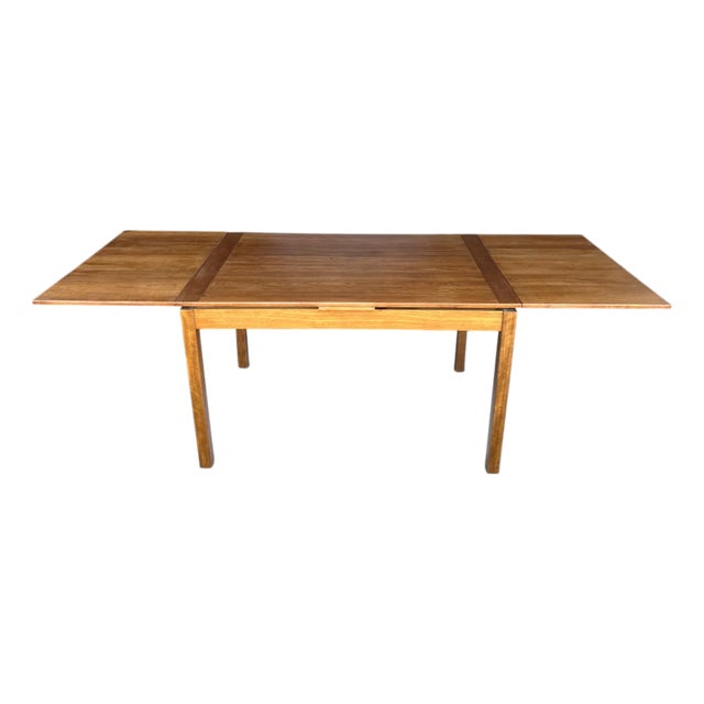 1960s Scandinavian Mid-Century Modern Teak Dining Table With Hidden Extension Leaves For Sale