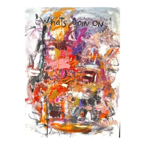 "Whats Goin On" Original Abstract Expressionist Acrylic Painting by Sandy Welch