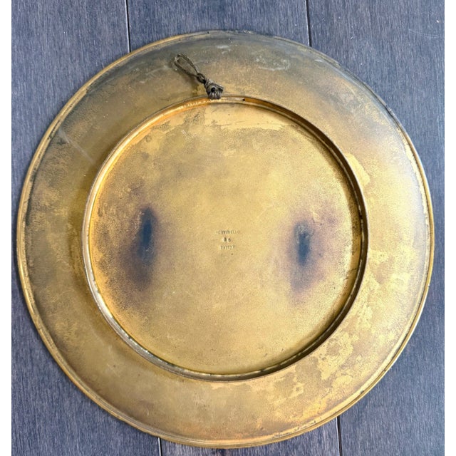 Kayser Sohn, Renaissance Figures – Pair of Decorative Inlaid Mother of Pearl and Tortoiseshell Corviniello Chargers 11 3/8", Dated 1884 For Sale - Image 16 of 17