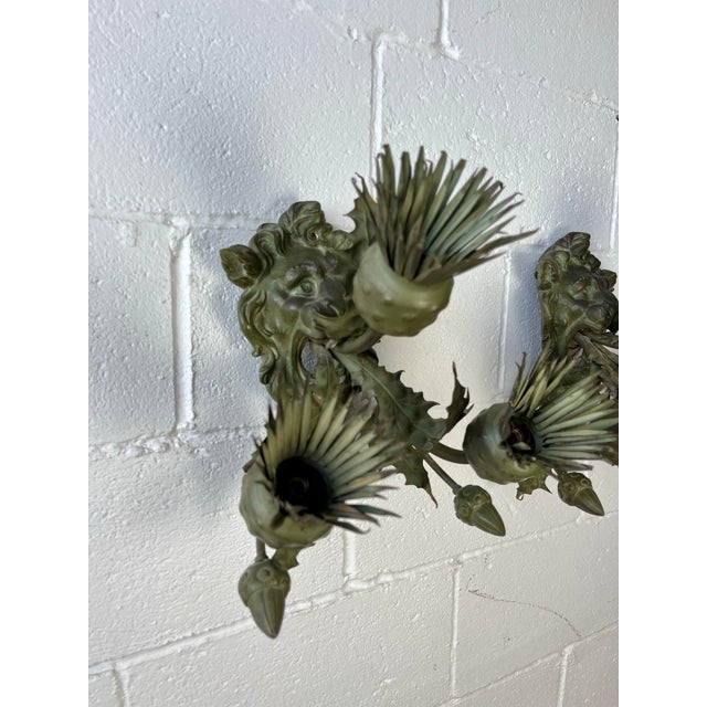Bronze Lion Sconces For Sale In New York - Image 6 of 12