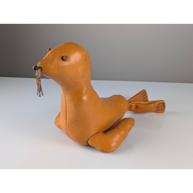Animal Skin Vintage Leather Seal Decorative Sculpture, 1970s For Sale - Image 7 of 9