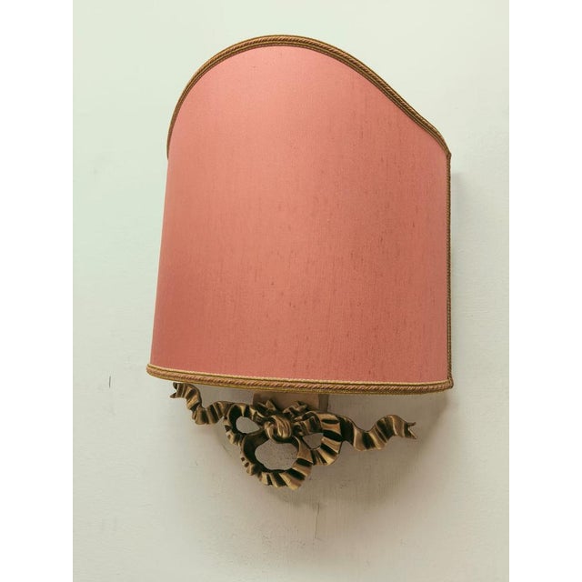 Fabric Fan with Cast Bow Decoration, 1950s For Sale - Image 6 of 8