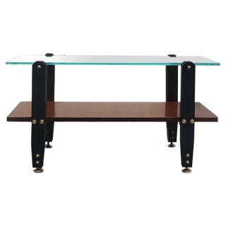 Italian Metal and Brass Coffee Table, 1970s For Sale