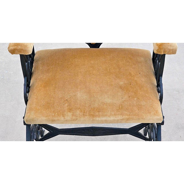 Vintage Art Deco Cast Iron “Paradise Bird” Vanity Chair / Dressing Stool For Sale - Image 18 of 18