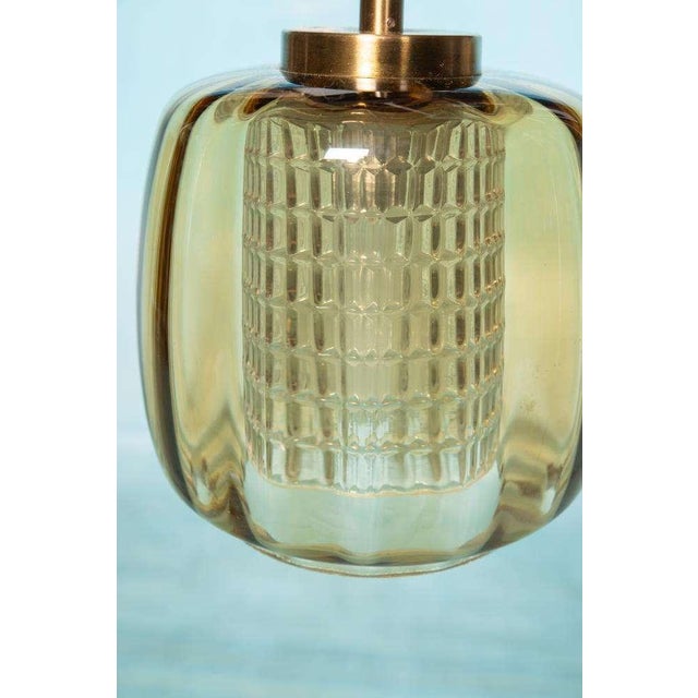 Vintage Amber Glass Hanging Lamp by Carl Fagerlund For Sale - Image 13 of 18