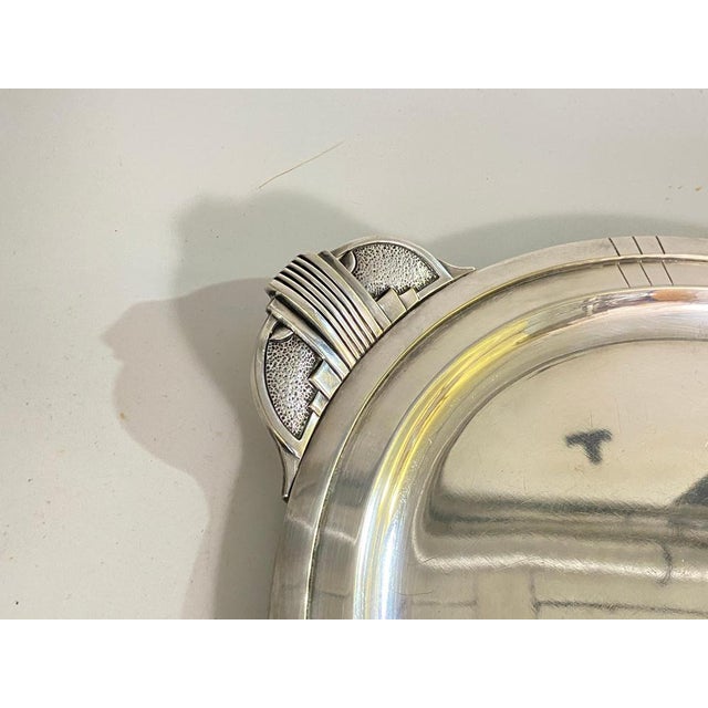Silver Art Deco Tay in Silver-Plated Metal, France, 1940s For Sale - Image 8 of 15