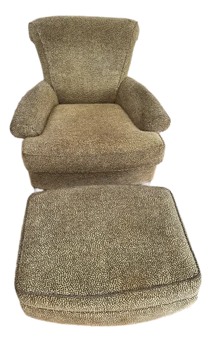 Animal Print Accent Chair and Ottoman
