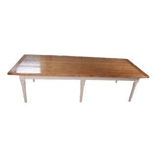 Oak Refectory Dining Table with Painted Base For Sale