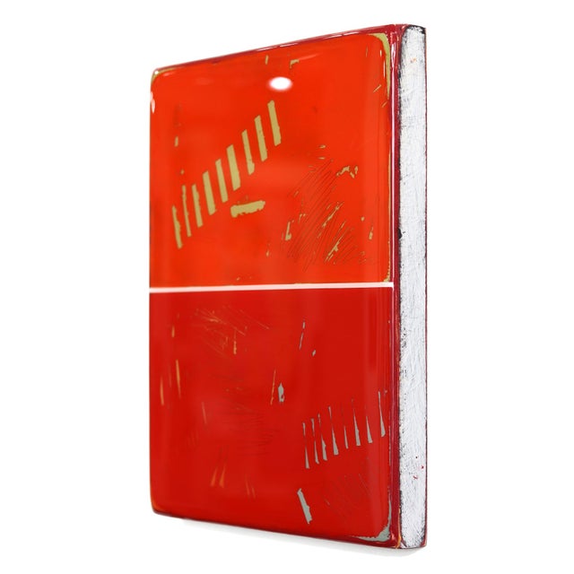 Contemporary The Window 378 - Contemporary Shiny Resin Minimalist Red Dual Tone Artwork by Ricky Hunt For Sale - Image 3 of 9