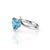 Minimalist Swiss Blue Topaz Heart Shape Stacking Ring in 925 Sterling Silver Us 7 For Sale - Image 4 of 5