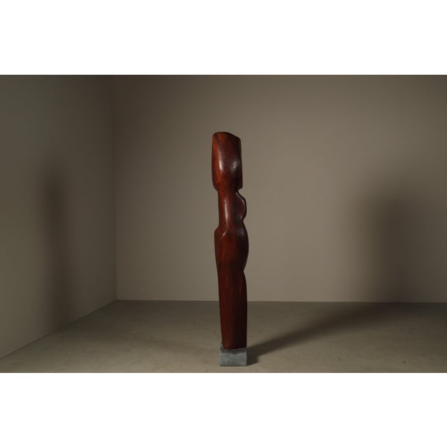 Brown Begga d'Haese, Large Sculpture, 1985, Afzelia Wood For Sale - Image 8 of 16