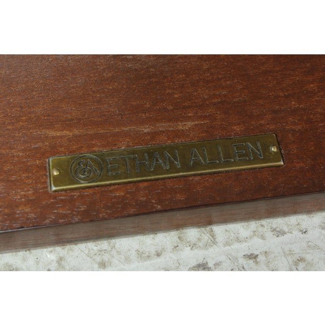 Ethan Allen Inlaid Mahogany Console Hall Table For Sale - Image 16 of 18