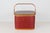Mid-Century Red Woven Picnic Basket With Lid and Handles For Sale - Image 12 of 17
