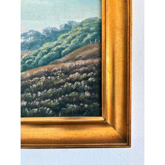 Rustic European Vintage Signed Hills Landscape Oil Painting For Sale - Image 3 of 11