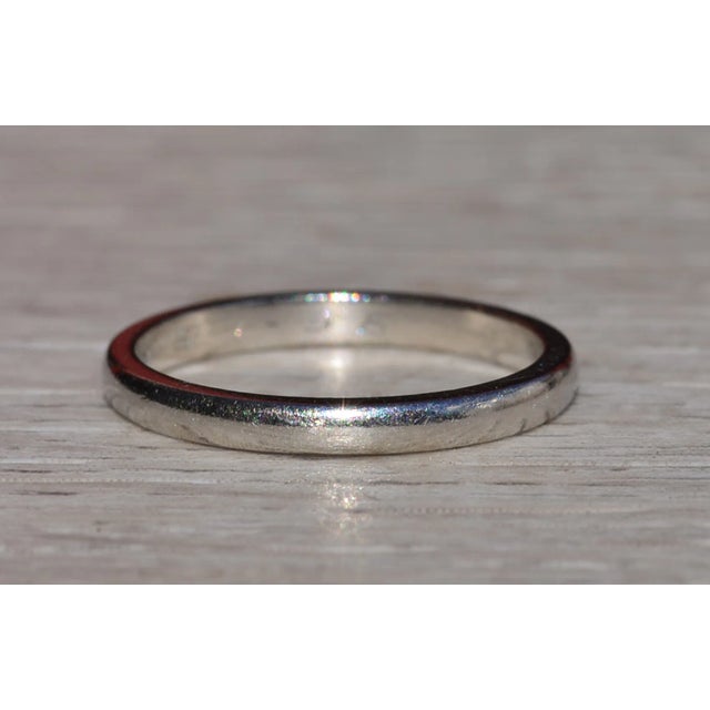 Contemporary The Preston: Antique Platinum Wedding Band For Sale - Image 3 of 7