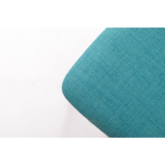 Vintage German Dining Chairs in Oak and Turquoise Upholstery by Ernst Martin Dettinger for Veil, 1960s, Set of 2 For Sale - Image 4 of 12