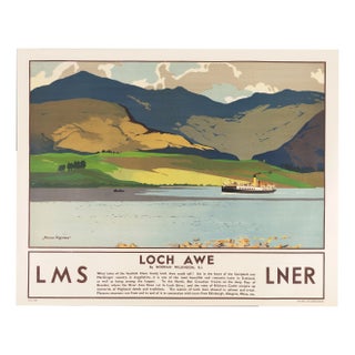 LMS LNER Loch Awe Original Vintage Travel Poster by Norman Wilkinson, 1930s For Sale