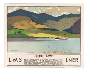 LMS LNER Loch Awe Original Vintage Travel Poster by Norman Wilkinson, 1930s