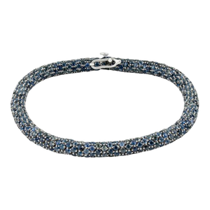 18.51 Ct Natural Blue Sapphire Rope Bracelet in 925 Silver