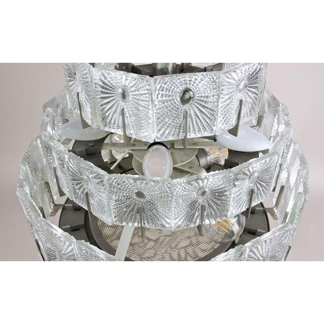 Vintage Three-Tier Glass Pendant Light by Rupert Nikoll, 1950 For Sale - Image 12 of 18