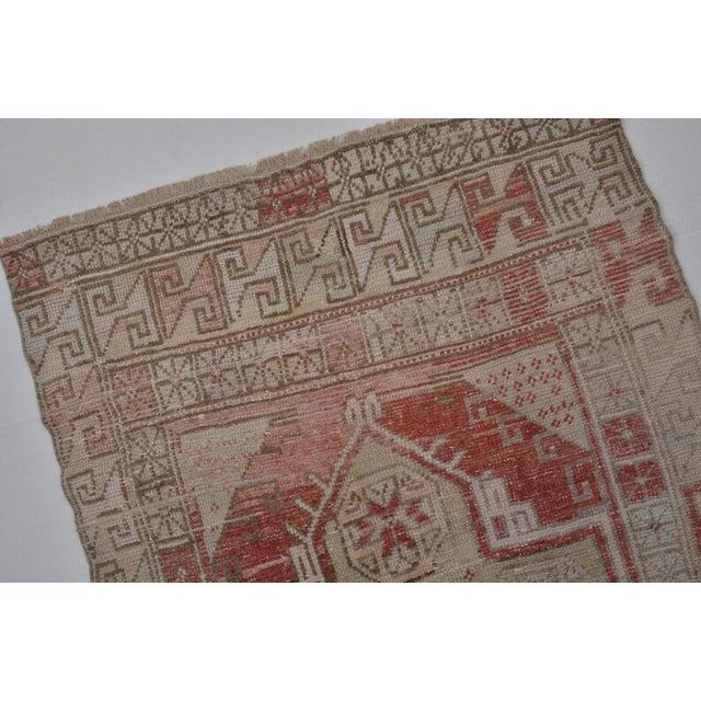 1950s Bold Medallion Wabi-Sabi Turkish Runner For Sale - Image 10 of 10