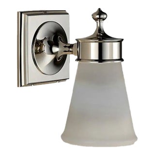 Polished Nickel With Opal Glass Bathroom Wall Light For Sale