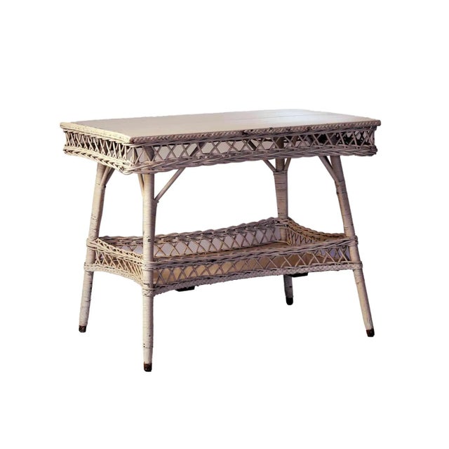 Traditional Antique Wicker Table For Sale - Image 3 of 9